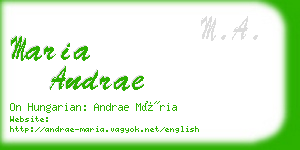 maria andrae business card
